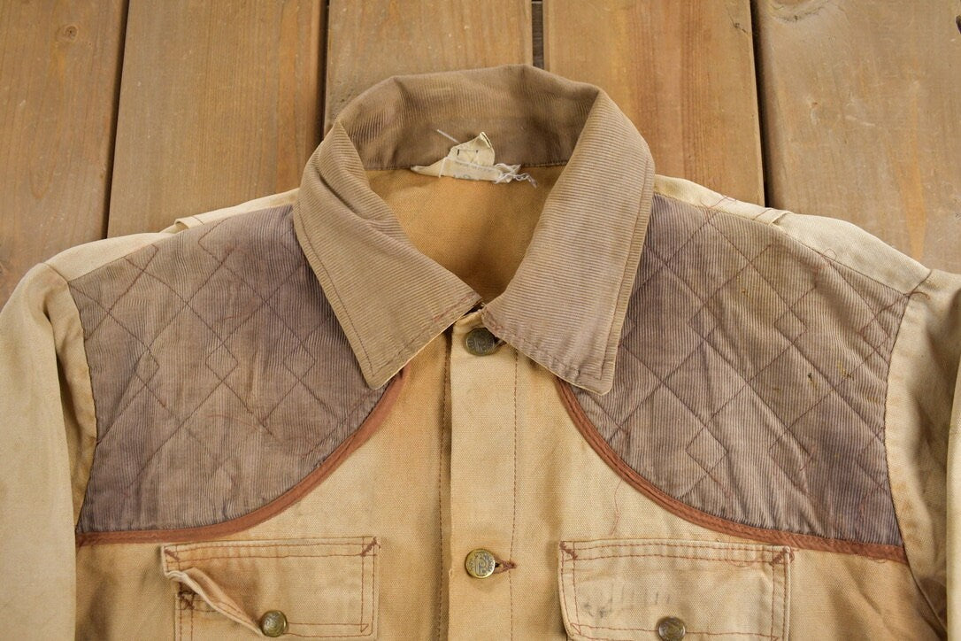 Vintage 1960s Key Imperial Canvas Hunting Jacket / Made In USA / Bone Dry / True Vintage / Streetwear / Hunting Jacket / Distressed