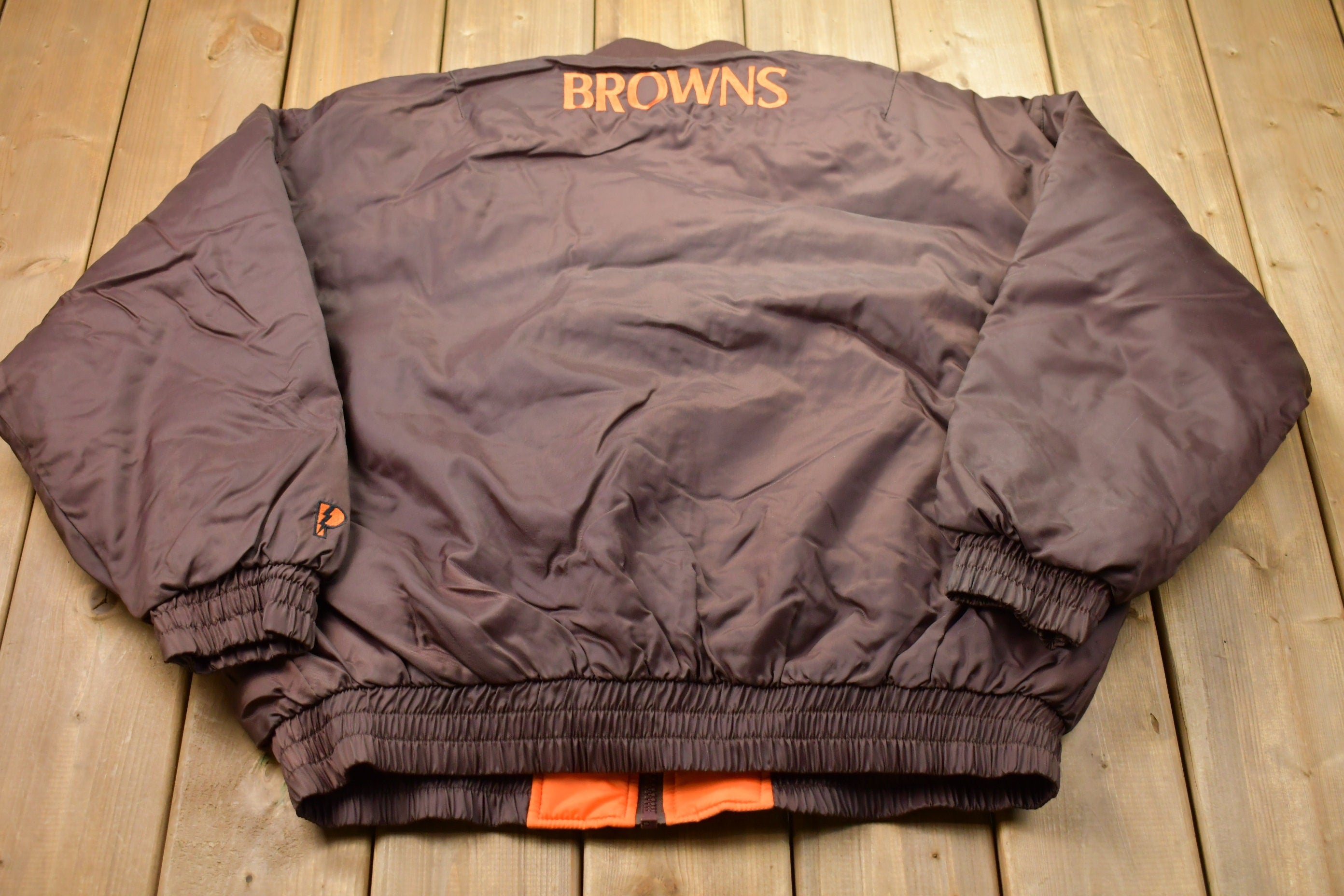 Vintage 1990s Pro Player Cleveland Browns Embroidered Reversible Bomber