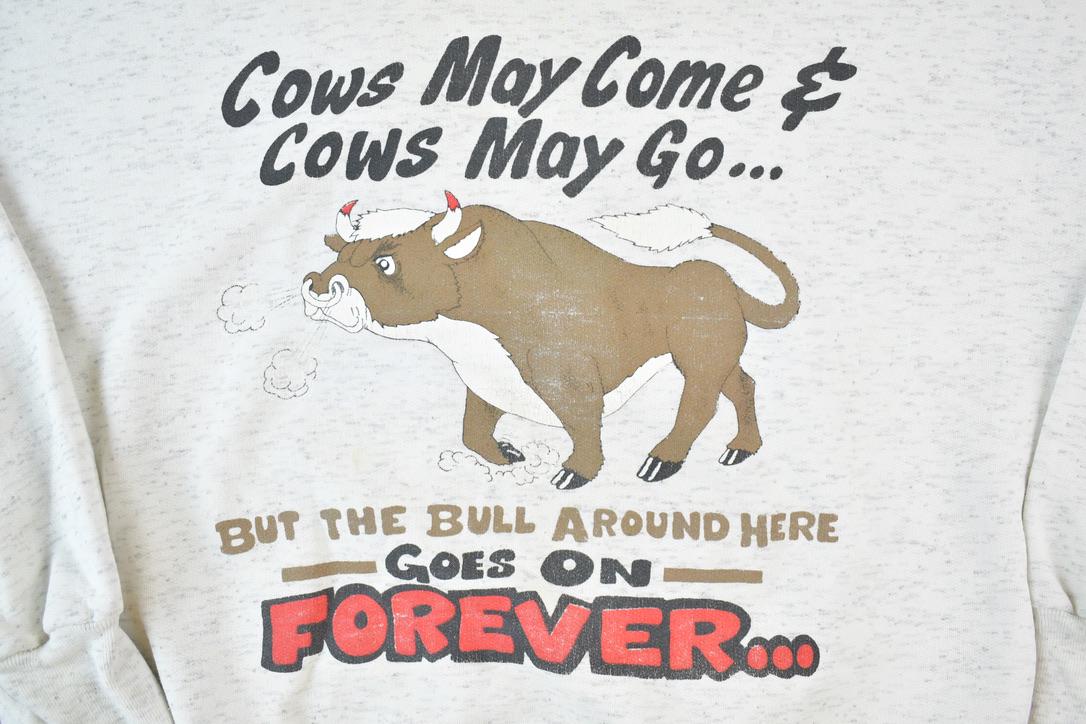 Vintage 1990s BS Forever Bull Cute Crewneck Sweater