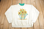 Vintage 1990s Sunflower Double Collar Crewneck Sweater