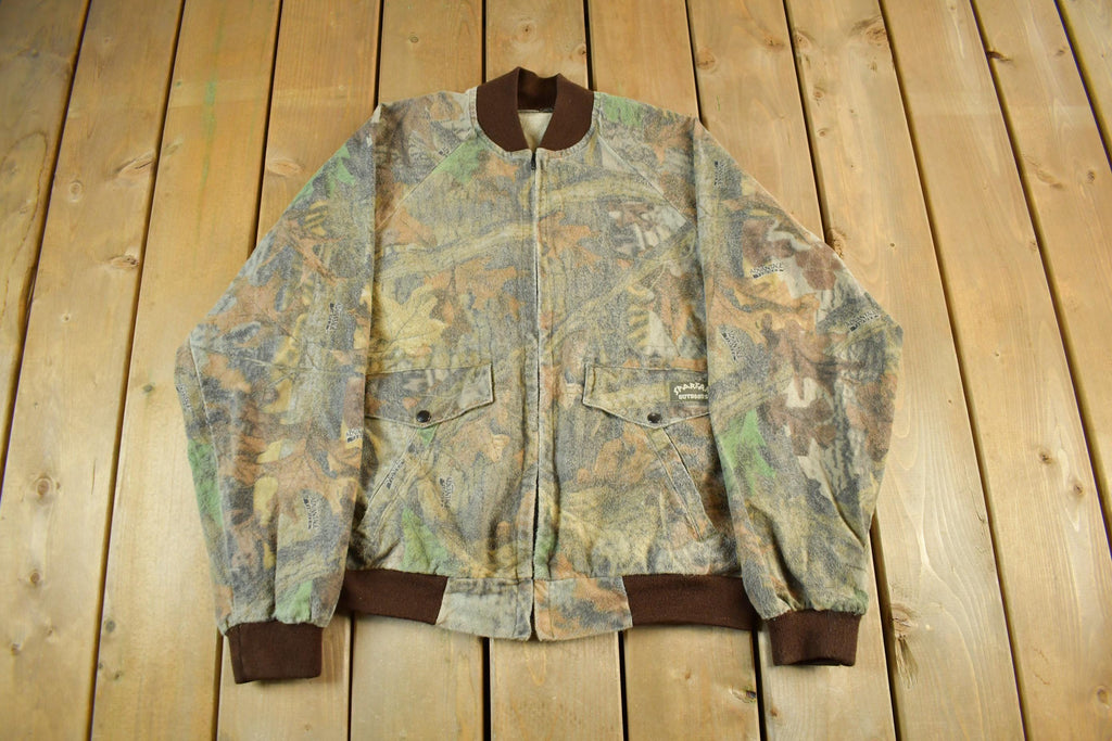Vintage 1990s Spartan Tree Camo Camouflage Outdoors Hunting Jacket Men's Large