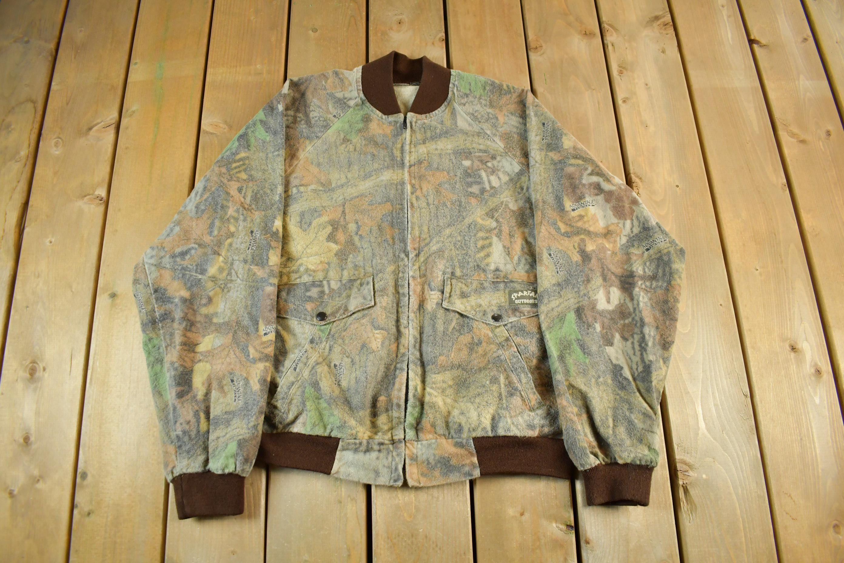 Vintage 1990s Spartan Tree Camo Camouflage Outdoors Hunting Jacket Men's Large