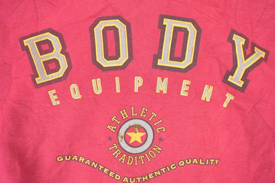 Vintage 1990s Body Equipment Graphic Print Crew Neck Sweatshirt Men's L