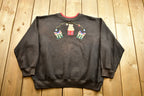 Vintage 1990s Teddy Bear Embroidered Graphic Crewneck , Vintage Sweatshirt , Wilderness , Pullover Sweatshirt , Streetwear Fashion