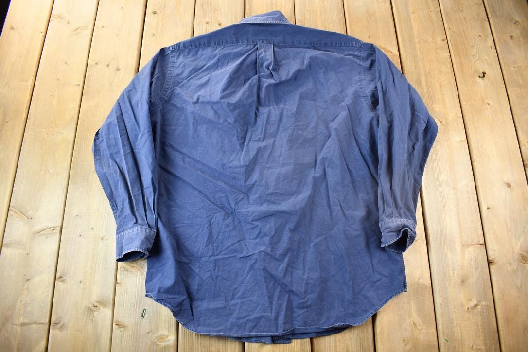 Vintage 1990s Ralph Lauren Golf Embroidered Polo Bear Button Down Shirt