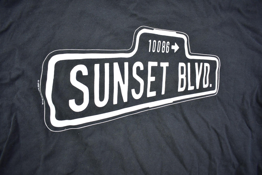 Vintage 1992 Sunset Boulevard Street Sign Graphic T Shirt California Made in USA
