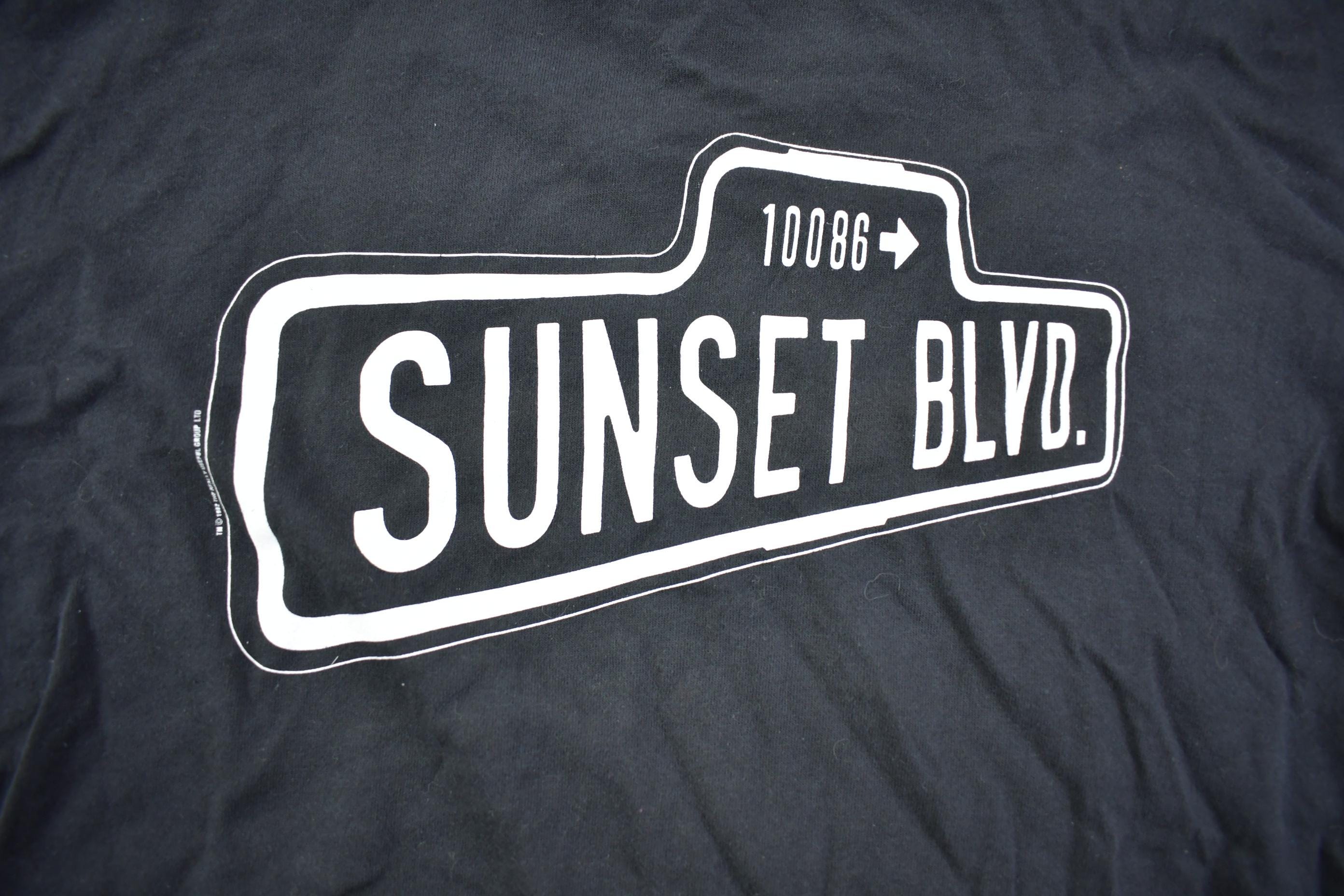 Vintage 1992 Sunset Boulevard Street Sign Graphic T Shirt California Made in USA