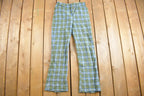Vintage 1960s Wool Plaid Flared Pants Size 28 x 27.5