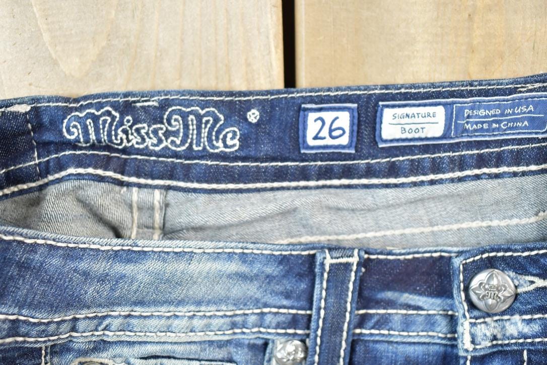 Vintage Y2K Miss Me Bedazzled Low Rise Jeans Size 26x31