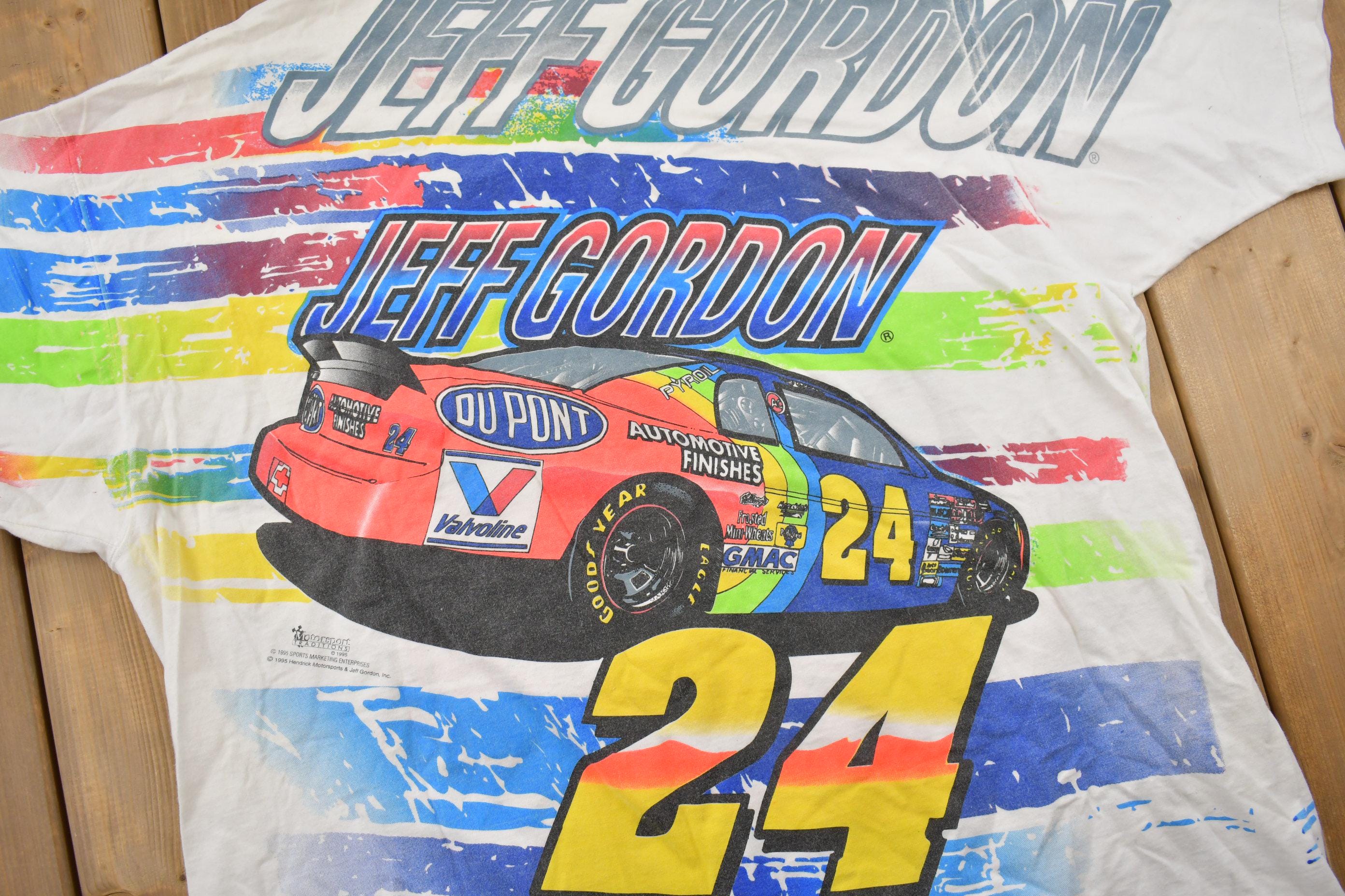 Vintage 1995 Jeff Gordon All Over Print NASCAR Racing T-Shirt