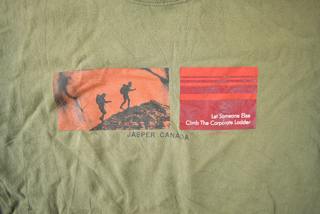 Vintage 1990s Jasper Canada Souvenir Travel T Shirt Made In Canada Size L
