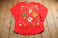 Vintage 1990s Snowman Christmas Sweater , 90s Holiday Crewneck , Winter Wear , Festive Graphic Print , Made In USA , Ribbed Collar