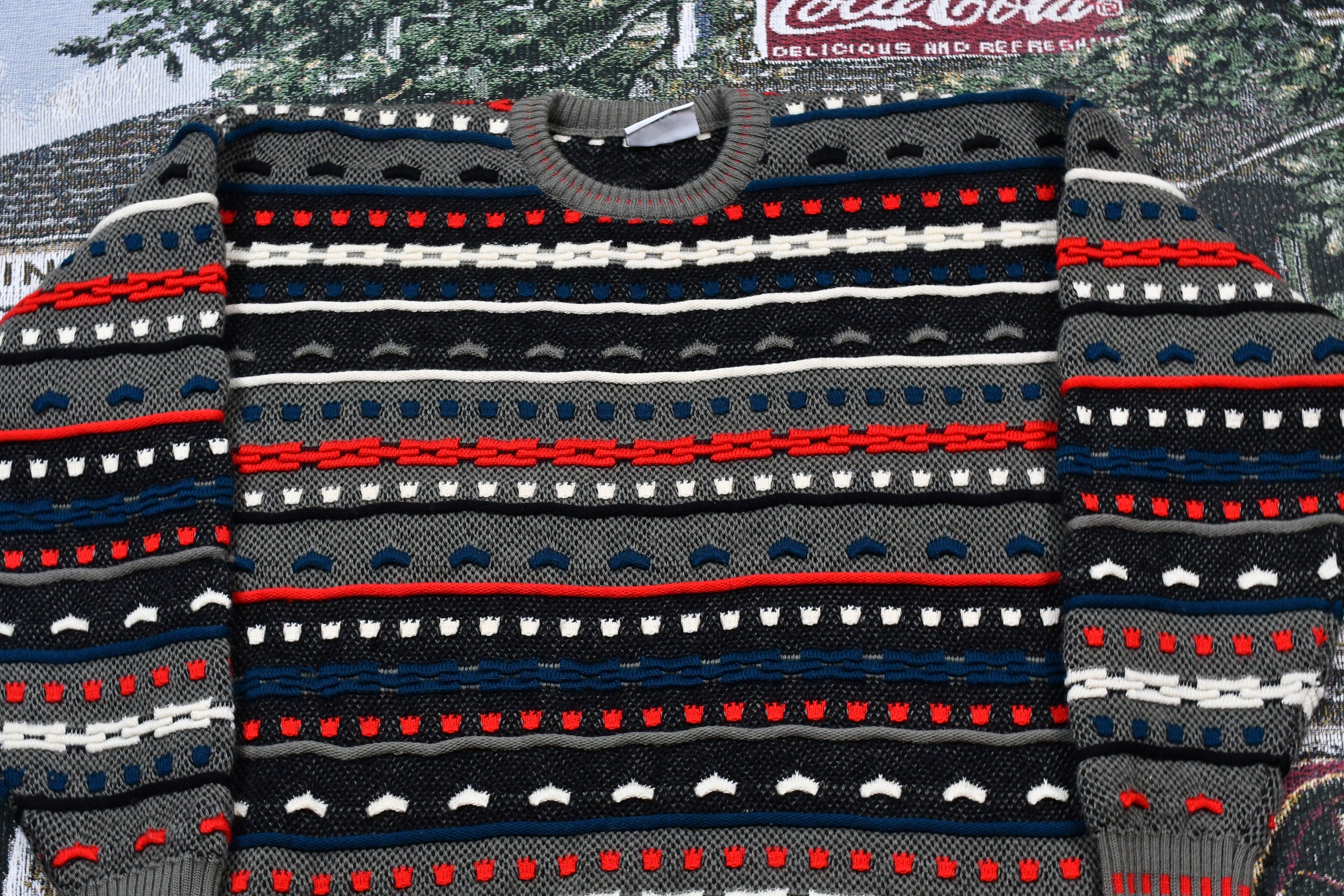 Vintage 1990s Kalaroo Australia 3D Cable Knit Sweater