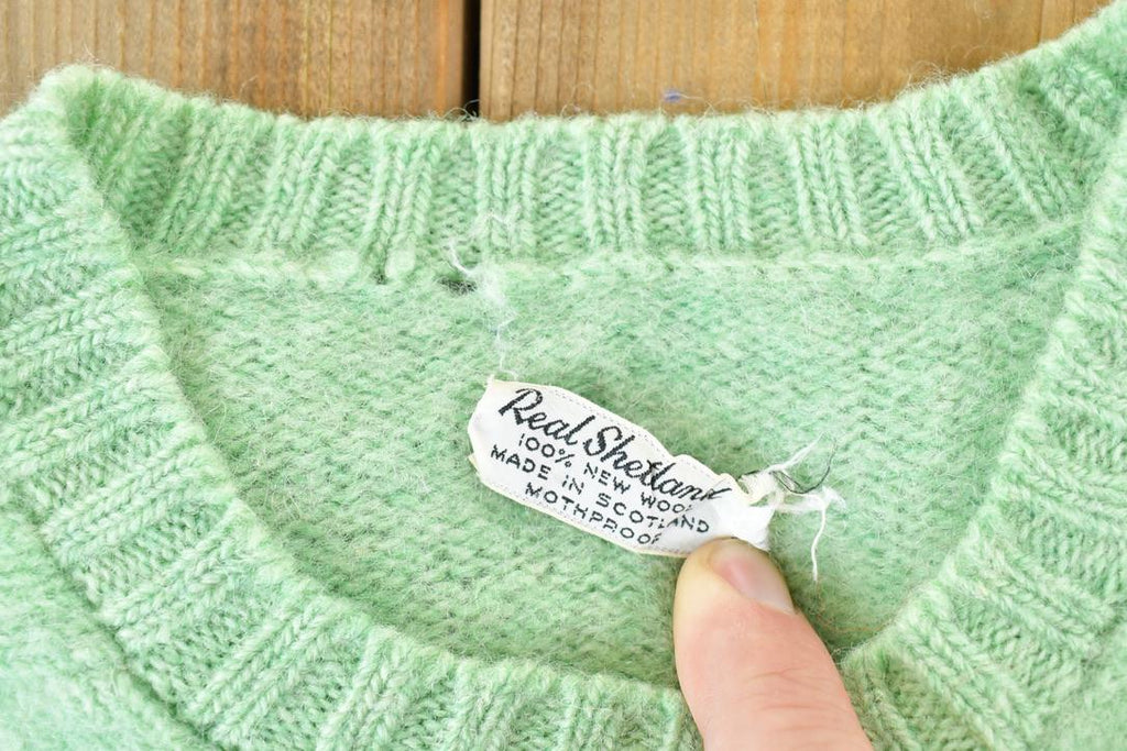 Vintage 1990s 100% Real Shetland Wool Knit Sweater