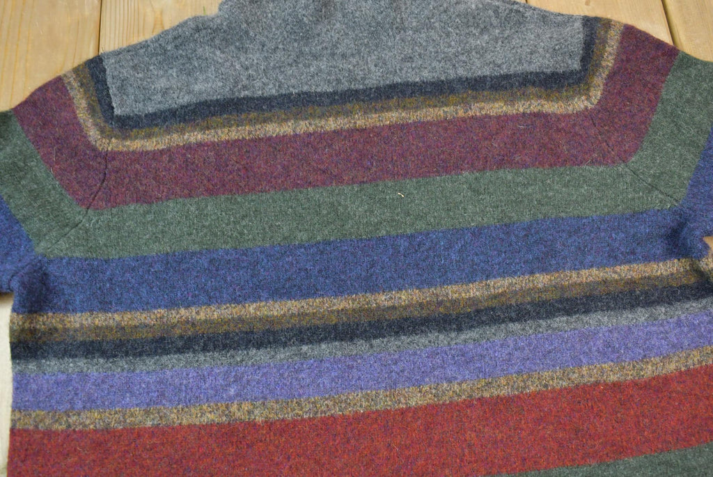 Vintage 1990s Lauren Ralph Lauren Striped Knit Women's Sweater / Vintage Ralph Lauren / Lambswool