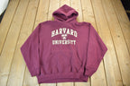 Vintage 1990s Harvard University Collegiate Hoodie  Harvard Sweatshirt  Sportswear  Americana  90s Harvard  Made In USA