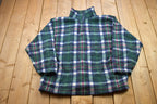 Vintage 1990s Plaid Fleece Quarter Zip Sweater