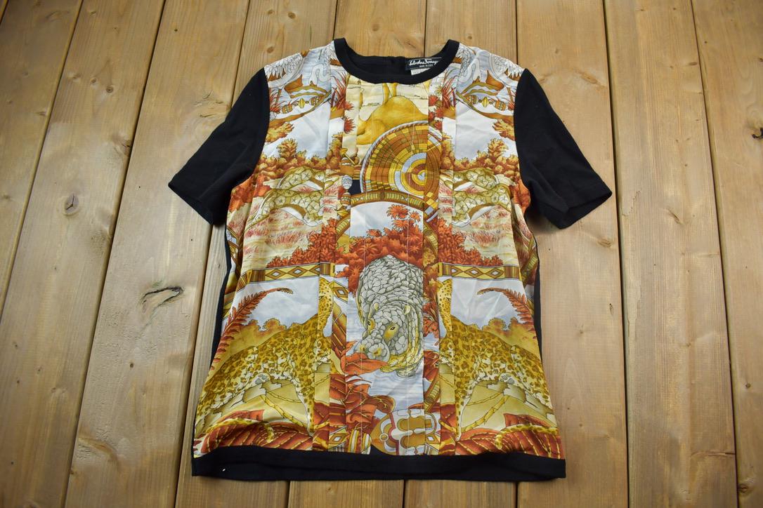 Vintage 1990s Womens Graphic Dress Shirt