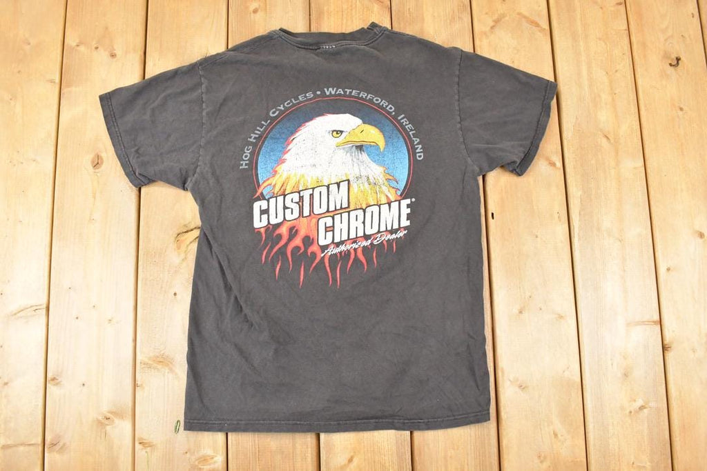 Vintage 1990s Revtech Custom Chrome Bald Eagle Motorcycle Souvenir T-Shirt Men's M
