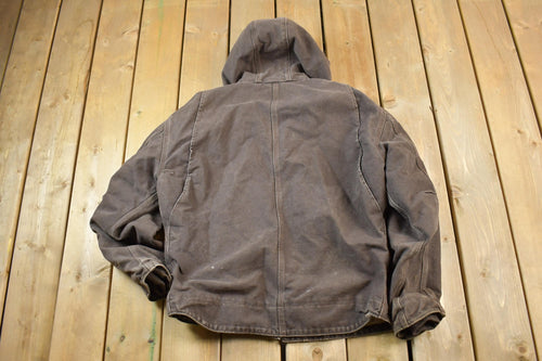 Vintage 1990s Distressed Carhartt Blanket Lined Hooded Jacket