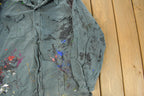 Vintage 1960s Champion Paint Splatter Button Up Shirt Men's Large /