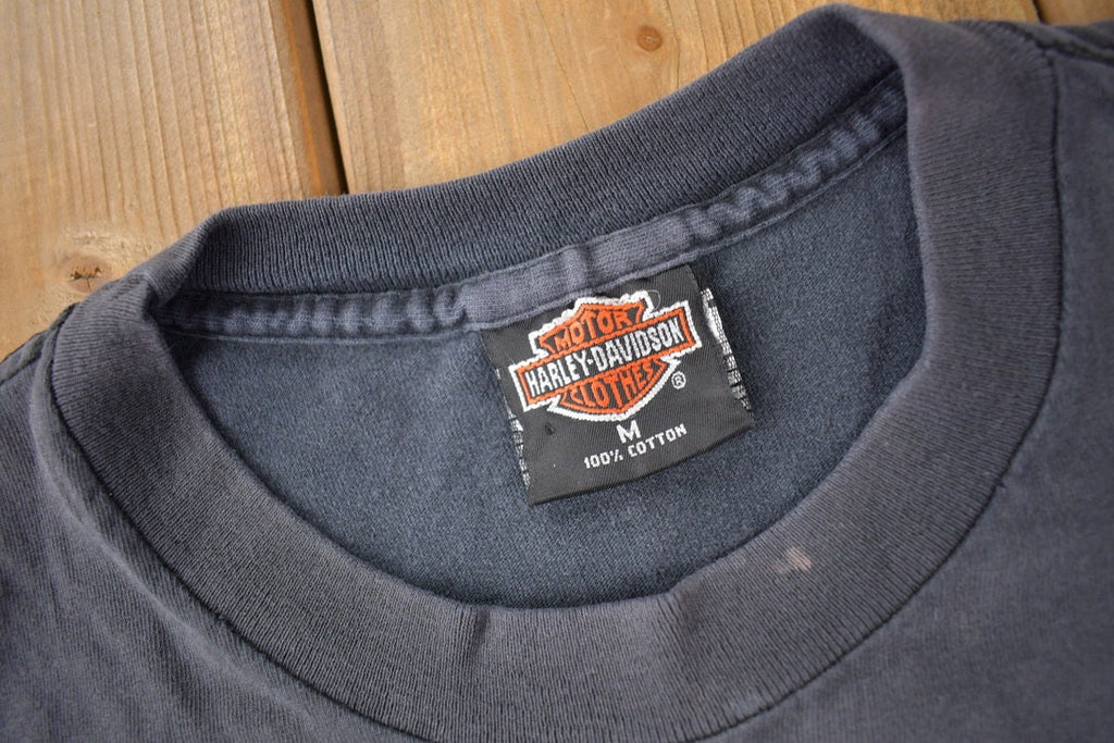 Vintage 1993 Quinlan's Harley Davidson Huntsville Canada Single Stitch Graphic T-Shirt Made In USA