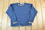 Vintage 1980s EMS Eastern Mountain Sports 100% Wool Nordic Style Abstract Print Crewneck Sweater