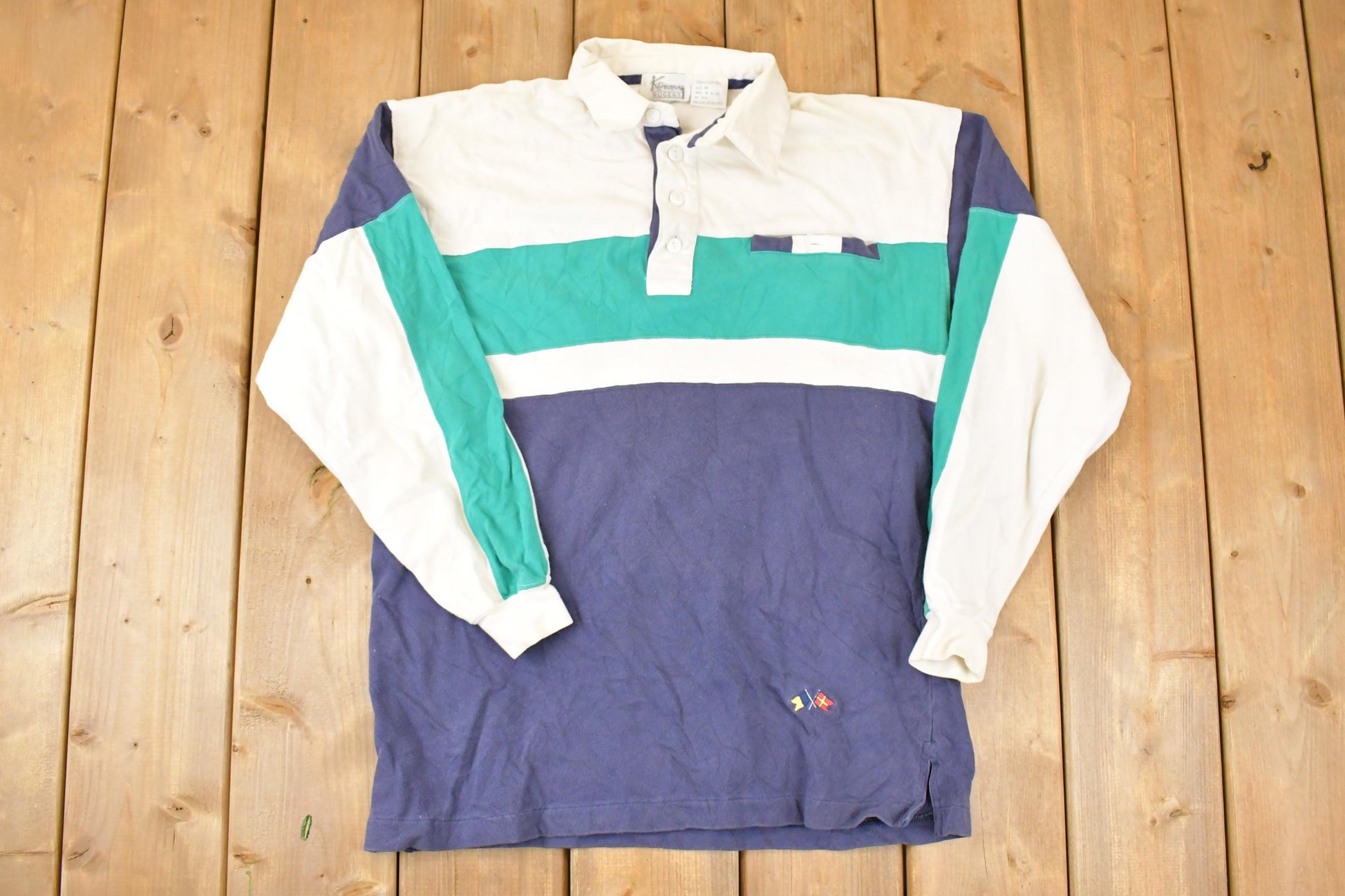 Vintage 1990s Kenny Rogers Quarter Button Rugby Shirt Men's M