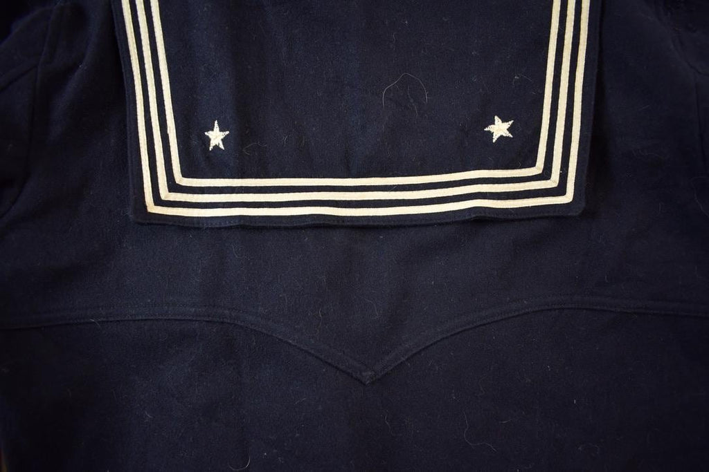 Vintage 1940s Navy Wool WW2 Pull Over Marine Unifrom Jacket
