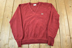 Vintage 1980s Izod Lacoste Alligator Knit Embroidered Cardigan Sweater Made In USA Women's Large