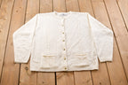 Vintage 1990s Cascade Knitted White Cardigan Sweater