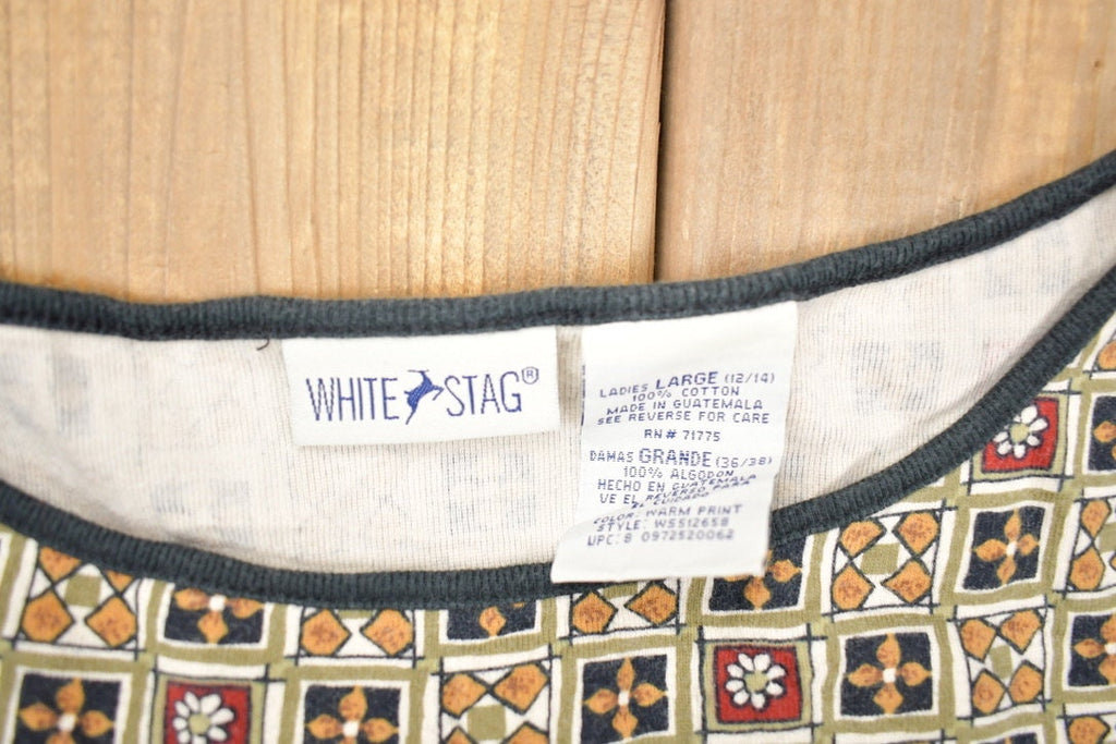 Vintage 1980s White Stag Quilted Texture Tank Top