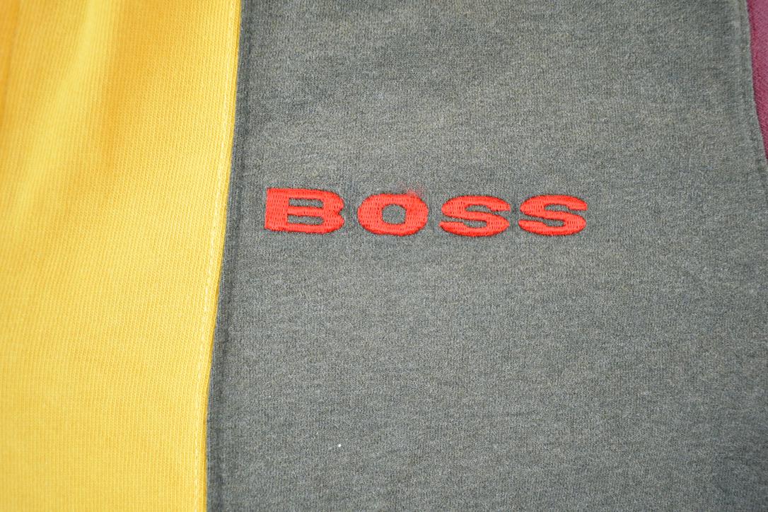 Vintage 1990s Boss Zip Up Polo Style Colour Block Shirt