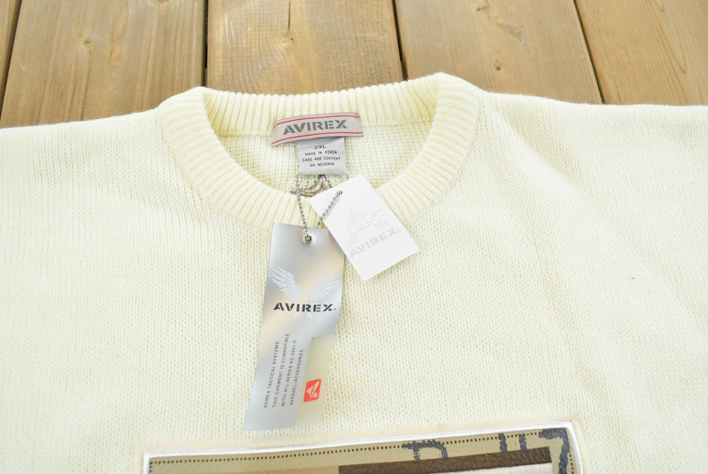 Vintage 1990s Deadstock Avirex Tuskegee Airmen Knit Pullover Sweater Mens XL / 90s NYC Sweatshirt / NWT / Y2K