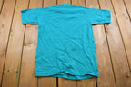 Vintage 1990s Fruit of the Loom Blank Turquoise T Shirt