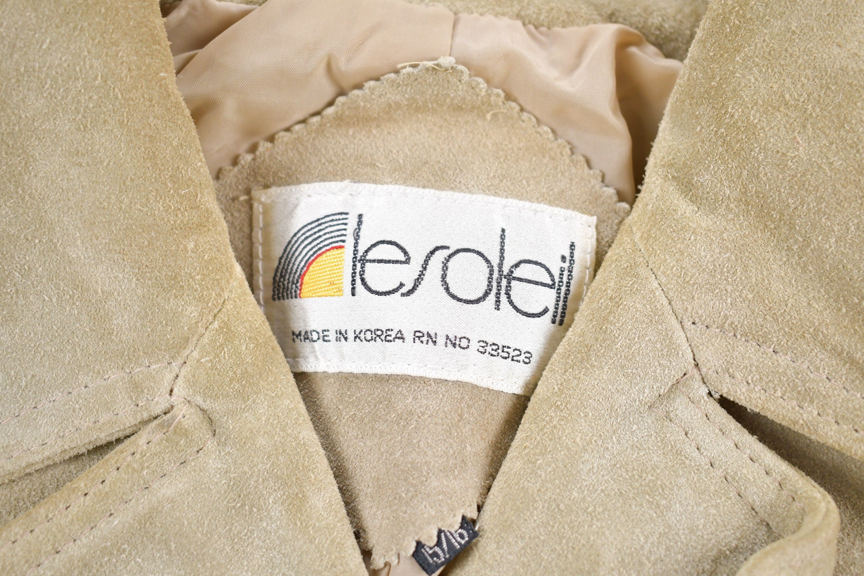 Vintage 1990s Le Soleil Suede Leather Jacket