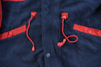 Vintage 1990s Nautica Navigation Reversible Fleece Jacket Men's Medium/ Embroidered Logo / Athletic Winter Sailing / Streetwear