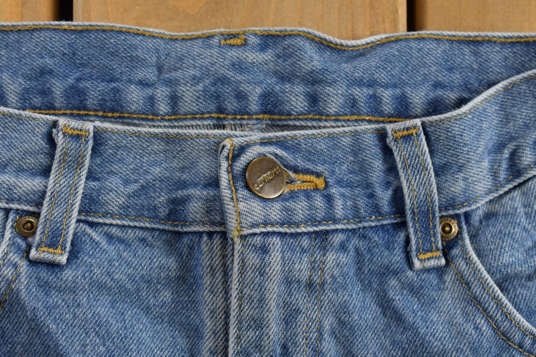Vintage 1990s Carhartt Medium Wash Denim Jeans Size 30 x 33