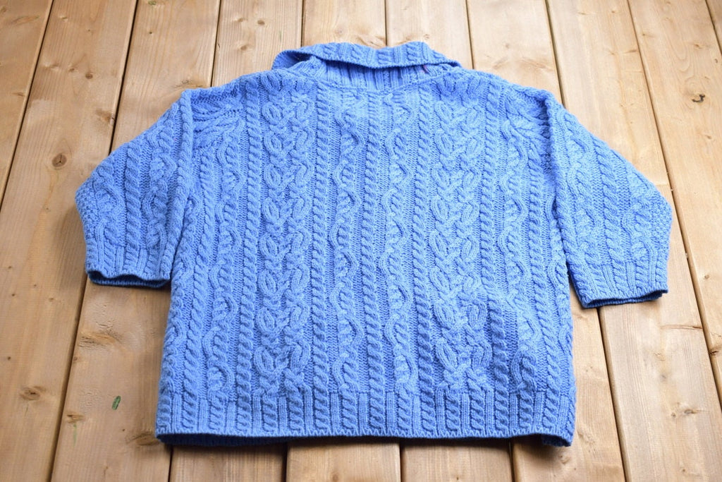 Vintage 1990s Aran Crafts 100% Merino Wool Knit Sweater