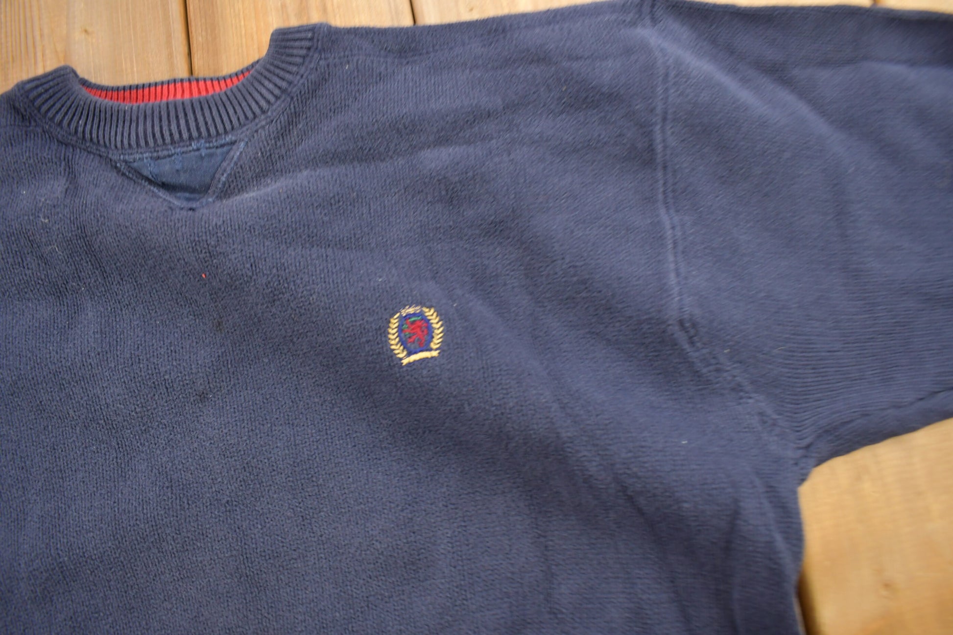 Vintage 1990s Tommy Hilfiger Embroidered Knitted Sweater