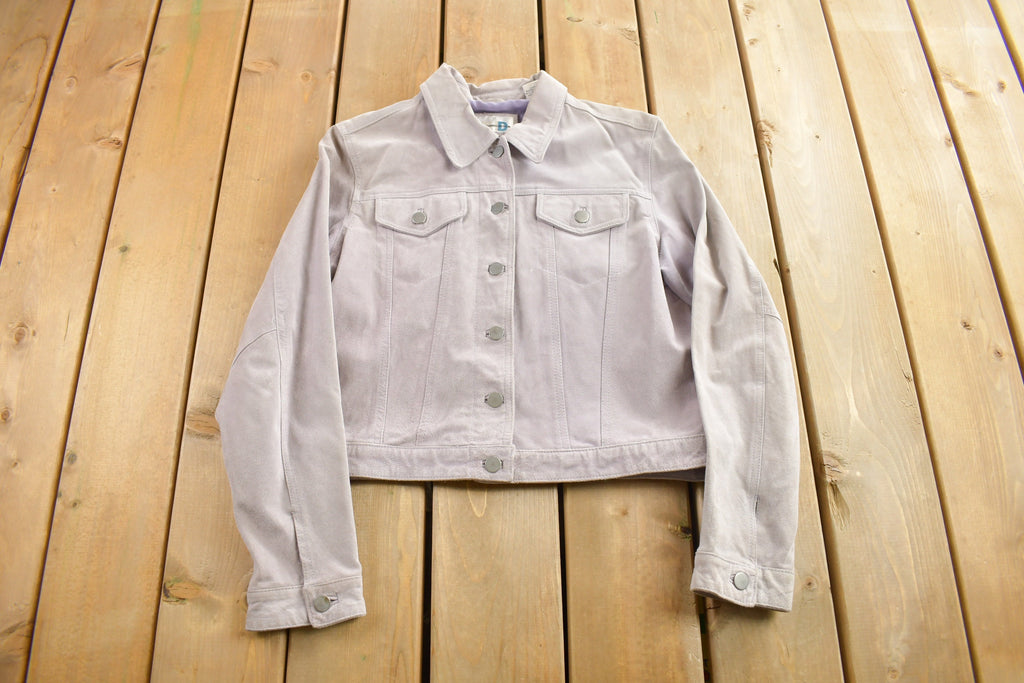 Vintage 1990s Paul Harris Designs Suede Trucker Jacket