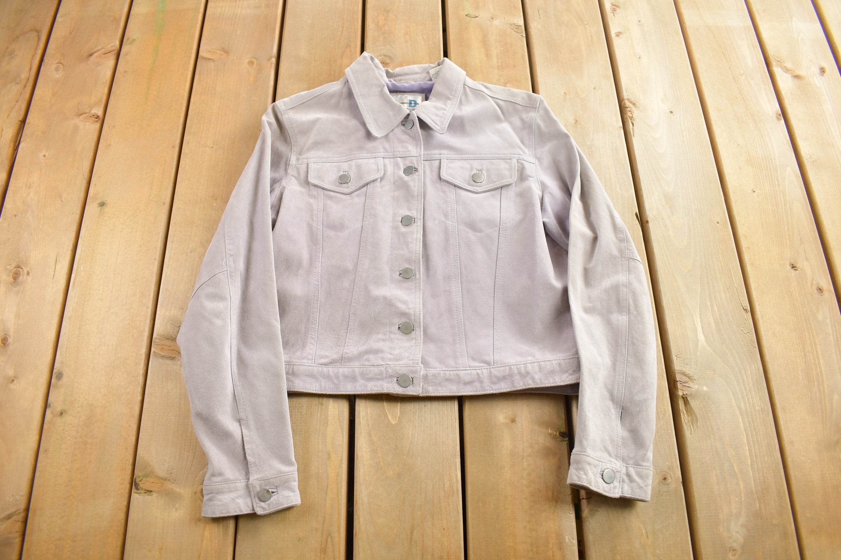 Vintage 1990s Paul Harris Designs Suede Trucker Jacket