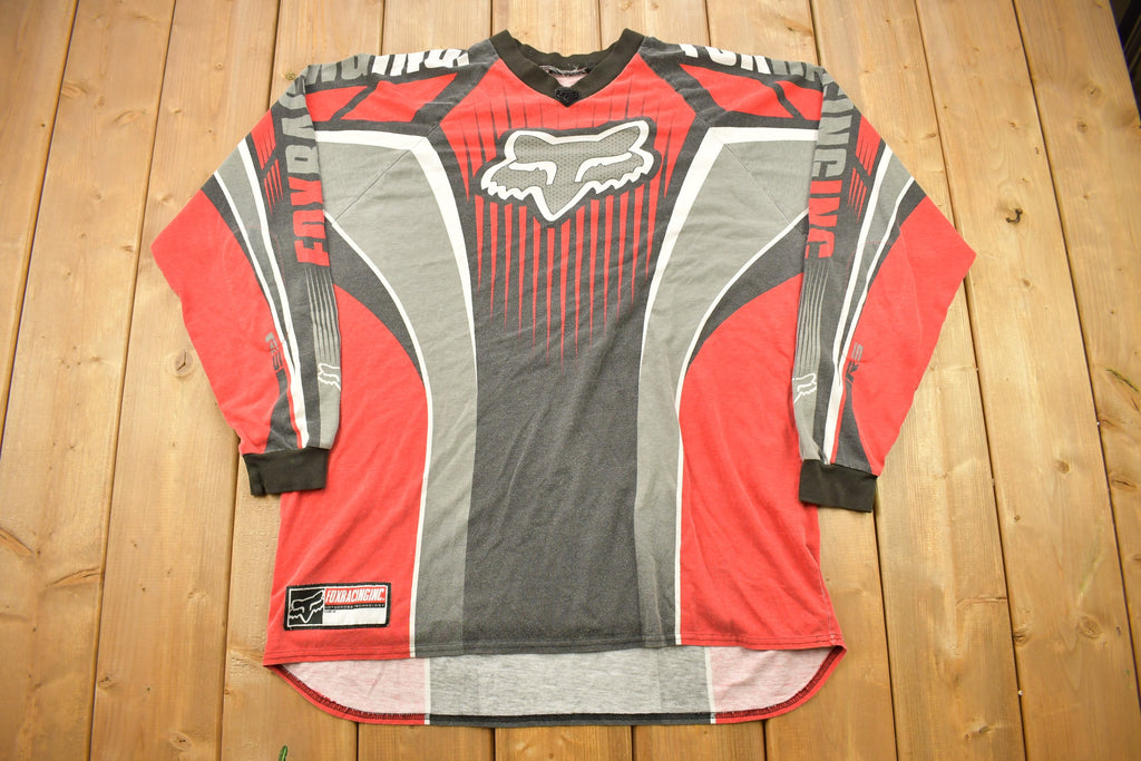 Vintage 1990s Fox Racing All Over Print Graphic Long Sleeve Shirt