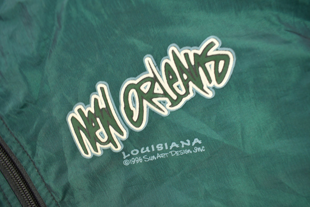 Vintage 1996 New Orleans Louisiana Quarter Zip Windbreaker Jacket