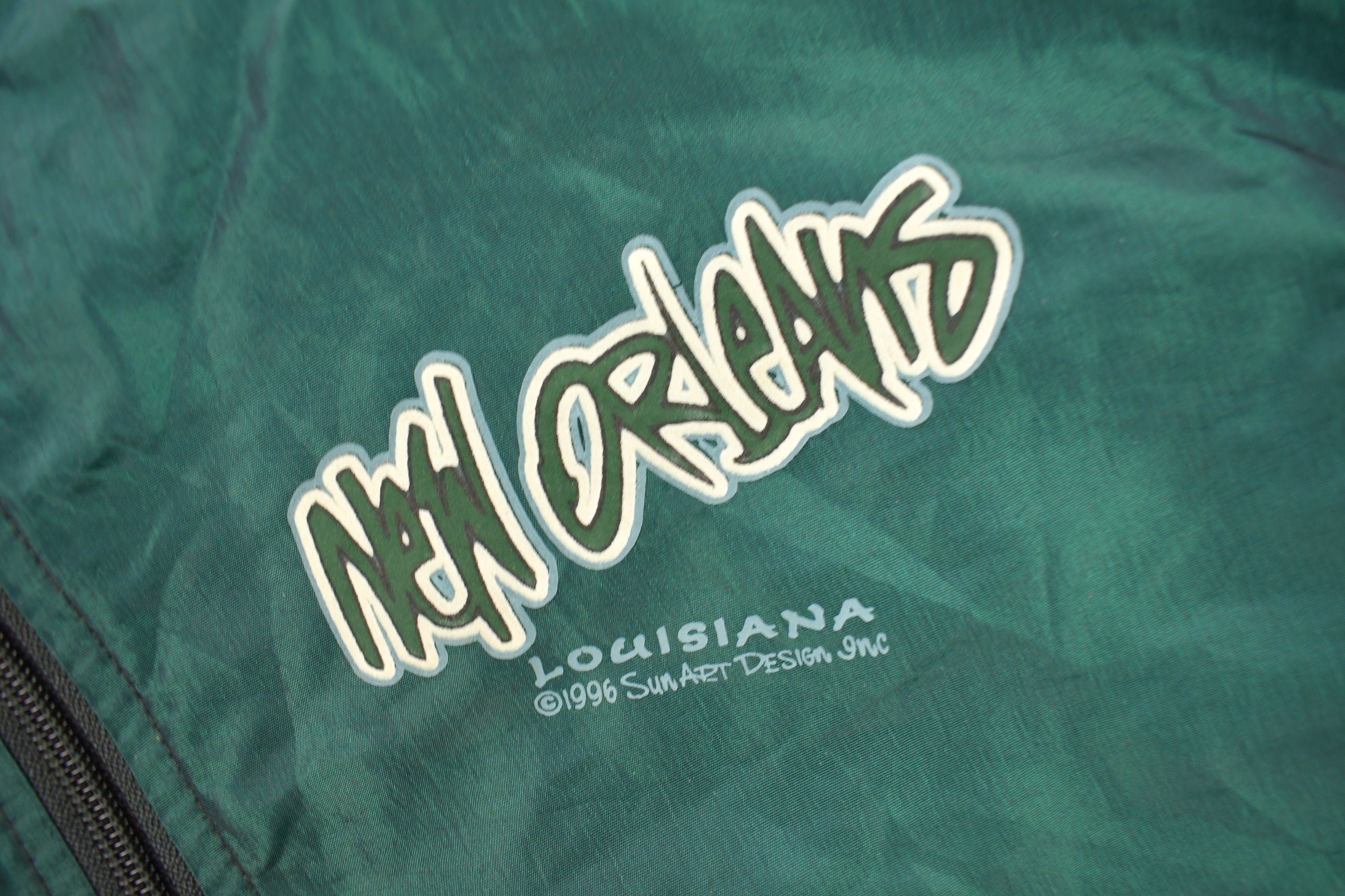 Vintage 1996 New Orleans Louisiana Quarter Zip Windbreaker Jacket