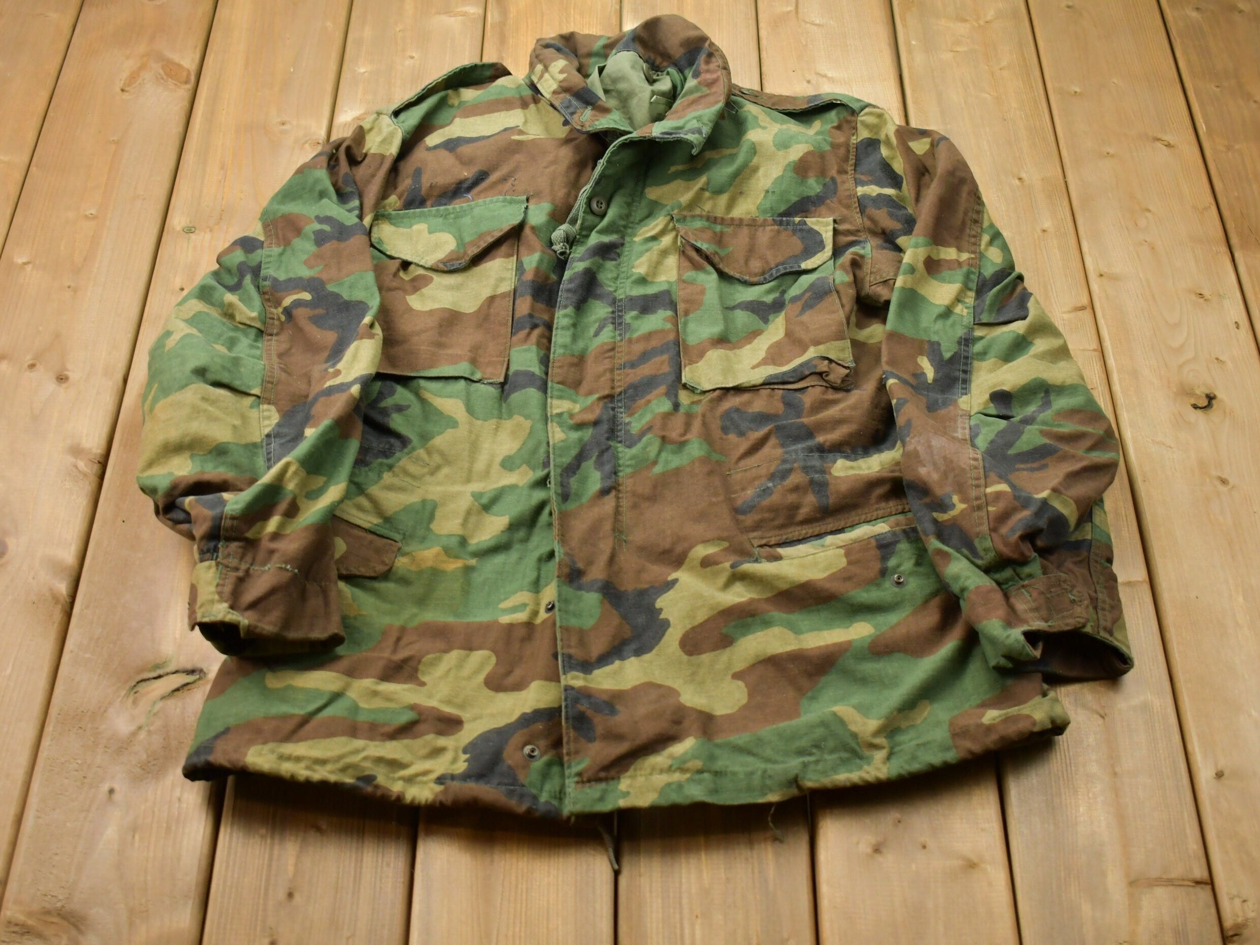 Vintage 1980s Military Camo Jacket