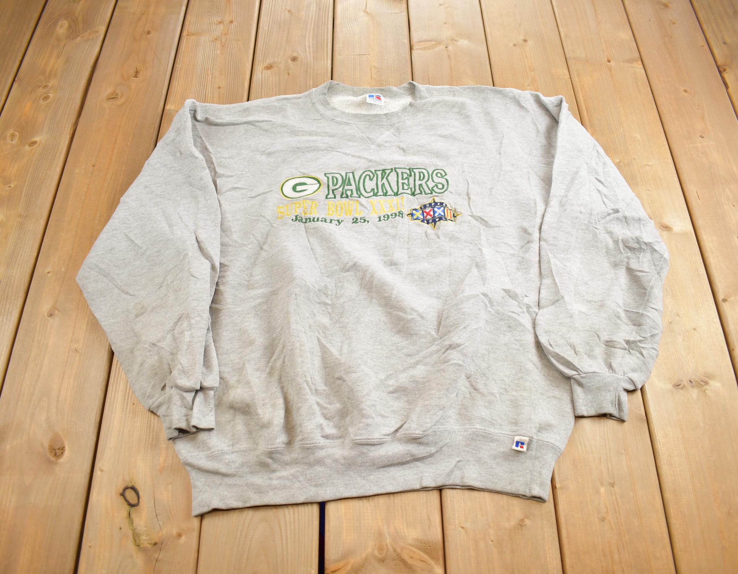 Vintage 1998 Green Bay Packers NFL Football Russell Athletic Embroidered Crewneck Sweatshirt Made In USA