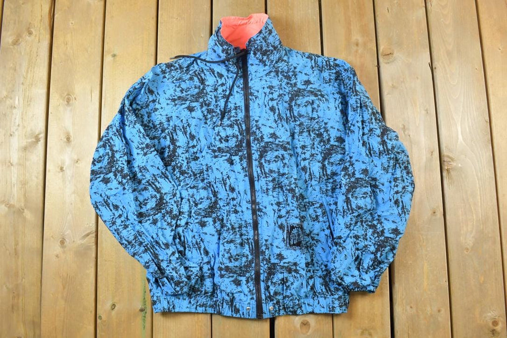 Vintage 1990s Sportrend Abstract 90s Pattern Full Zip Windbreaker Spring Jacket