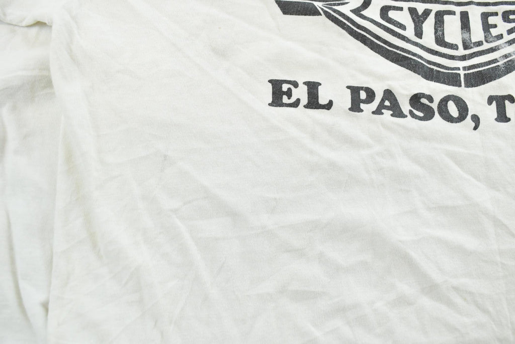 Vintage 1989 3D Emblem El Paso Texas Bald Eagle Harley-Davidson Motorcycles Long Sleeve T-Shirt Mens S /