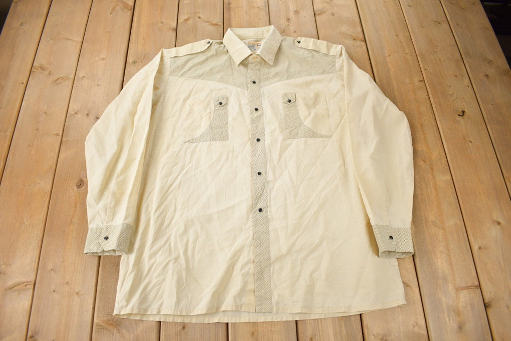 Vintage 1980s DaDi Military Style Blank Button Up Shirt Size XL